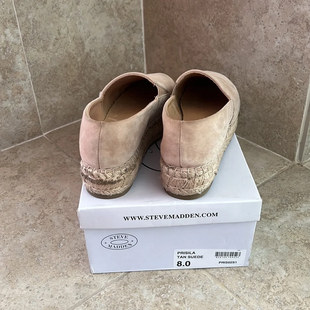 STEVE MADDEN- Prisila Tan Suede Espadrilles